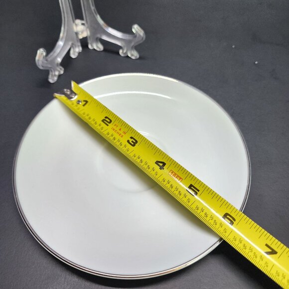 Vintage Noritake China Saucer Plate - Colony 5932 White 6'' Platinum Trim - Picture 3 of 3